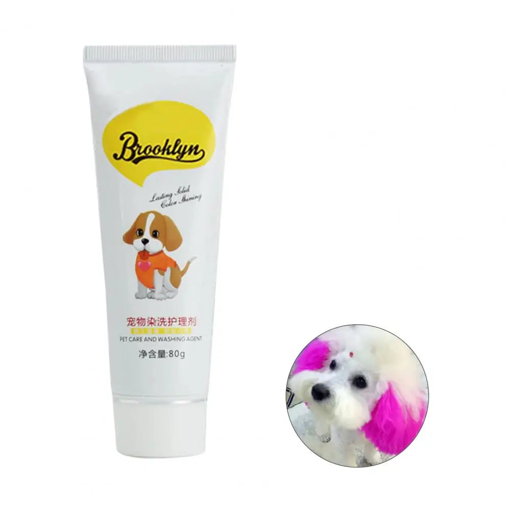 80g ペット 犬 猫 ヘアカラー DIY 染料 半永久的 染料クリーム 色褪せない カラフルな犬の毛を明るく染める染料顔料