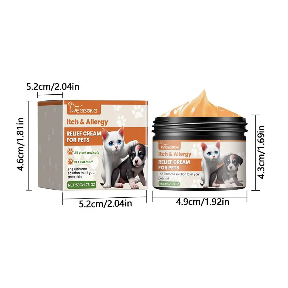 寵物過敏止癢膏,適用於犬貓皮膚保健霜 50g,適用於皮膚酵母菌感染、癬、皮疹