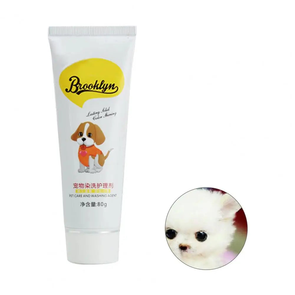 80g ペット 犬 猫 ヘアカラー DIY 染料 半永久的 染料クリーム 色褪せない カラフルな犬の毛を明るく染める染料顔料