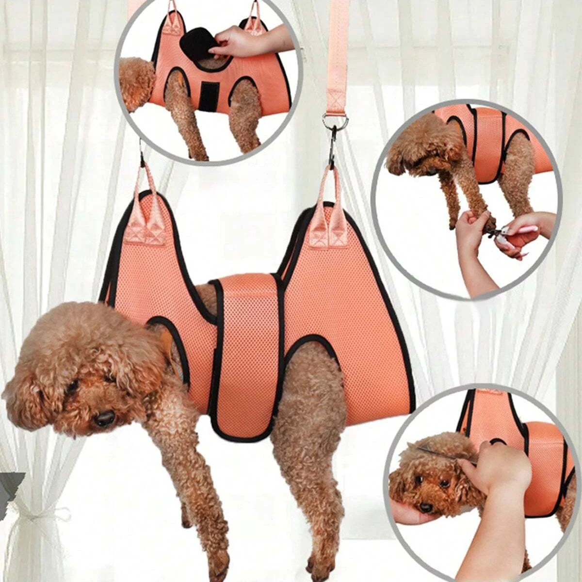 1PC-寵物美容吊床 狗狗美容固定器 泰迪餵食防抓器 貓咪掛袋