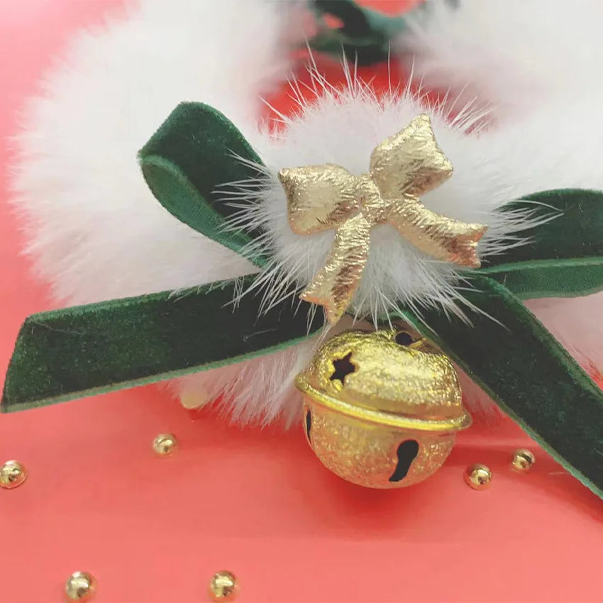 ペット首輪 猫用 クリスマス首輪 スカーフ リボン ベル 新年 クリスマス首輪 手作り装飾 小型犬用 犬用アクセサリー