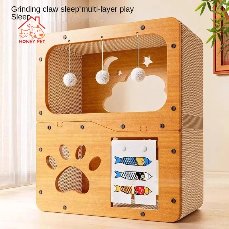 HONEY PET 貓抓板耐磨防刮貓爪板四季通用貓屋沙發貓玩具