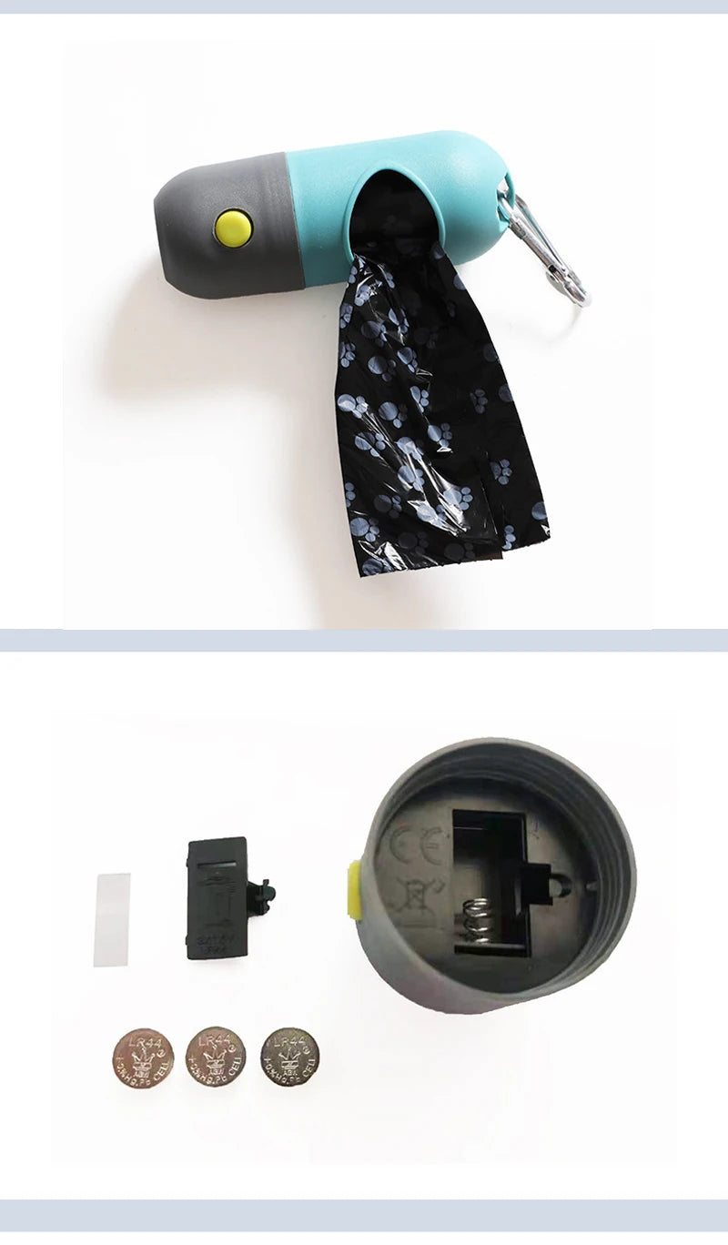 LED燈狗屎袋分配器可降解垃圾袋戶外便攜式寵物垃圾袋狗貓清潔用品配件