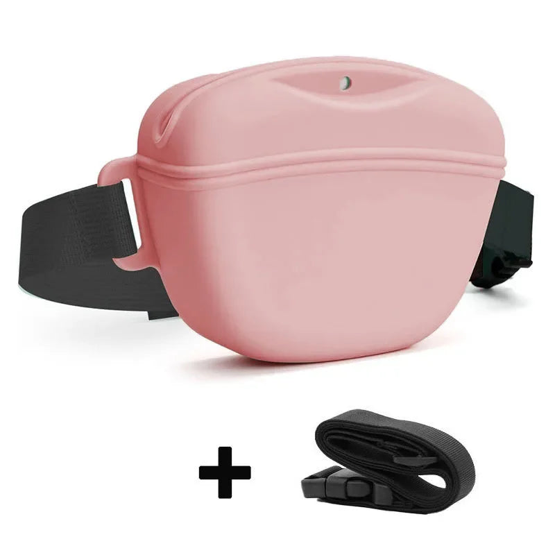 Silicone Dog Treat Bag Outdoor Feeder Puppy Snack Pouch Food Reward Storage Bag Pet Supplies Pet Portable Dog Training Waist Bag