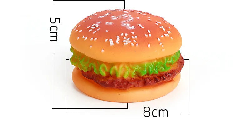Pet Dogs Hamburger Toy Non-Toxic Puppy Toys Dog Chew Toys Food Grade Silicone Training Playing Chewing Dog Cat Accessories