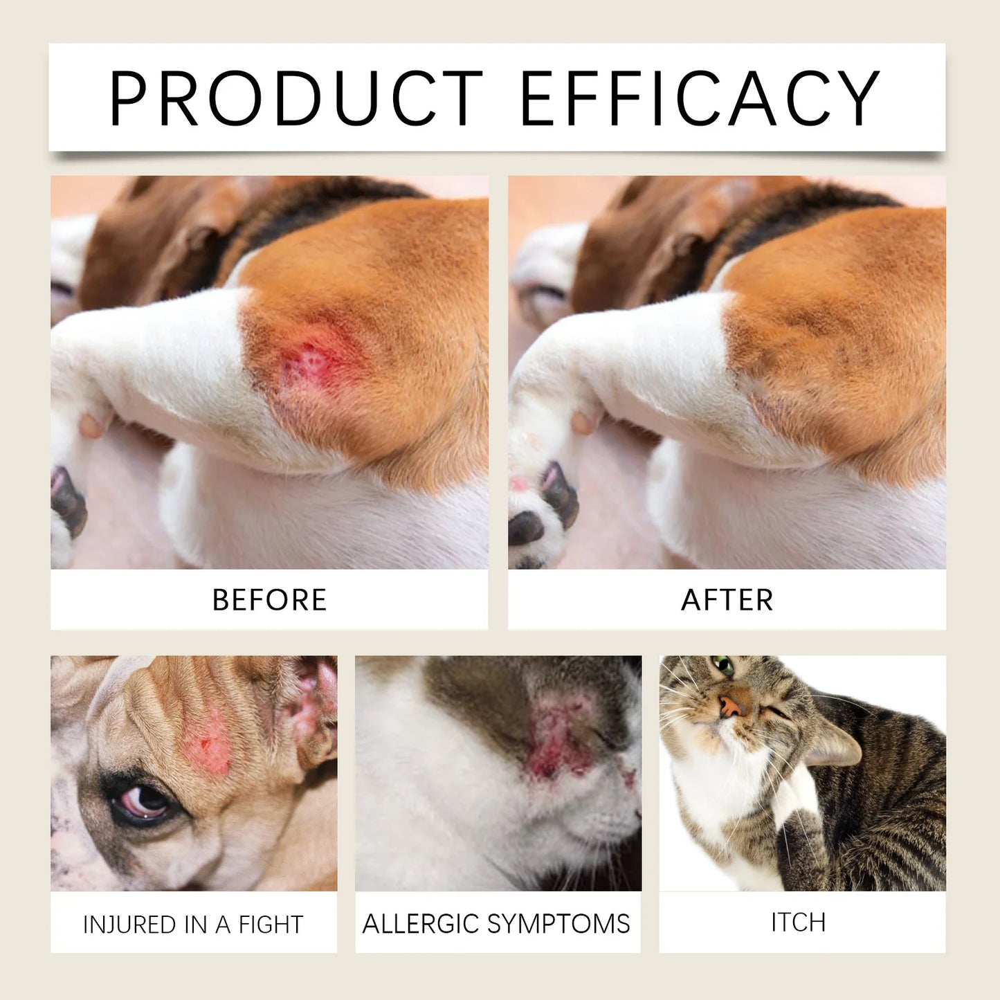 Pet Skin Care Cream for Dogs & Cats Itch Relief & Flea Control