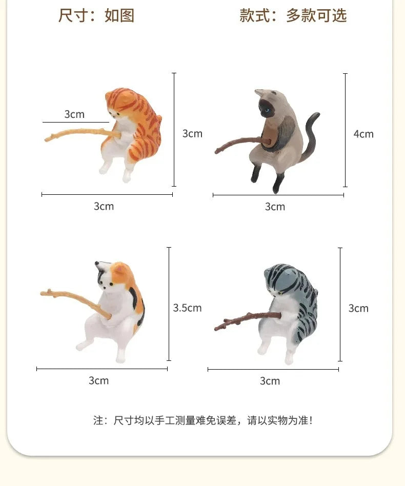 釣魚貓汽車內裝裝飾可愛樹脂帶管眼鏡汽車後視鏡掛件出風口車載飾品