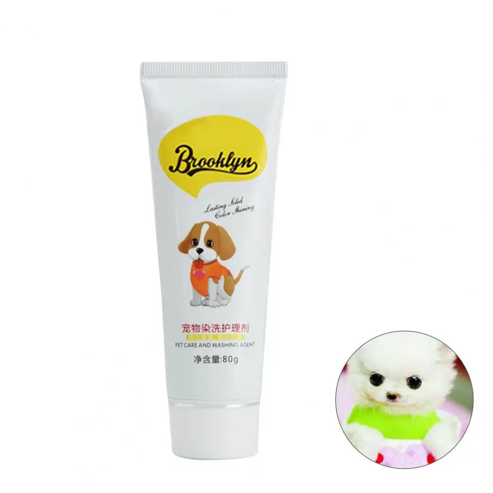 80g ペット 犬 猫 ヘアカラー DIY 染料 半永久的 染料クリーム 色褪せない カラフルな犬の毛を明るく染める染料顔料