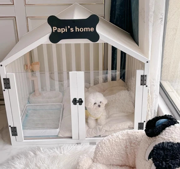 室内ペット用の環境に優しい木製犬小屋家具