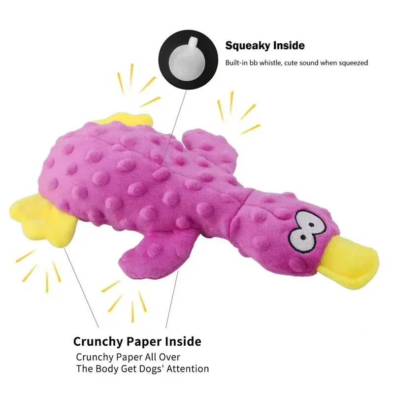 Dog Plush Sound Toys Yellow Duck Puppy Squeaky Interactive Stuffed Toy Bite Chewing Rattle Pet Supplies For Indestructible Dogs