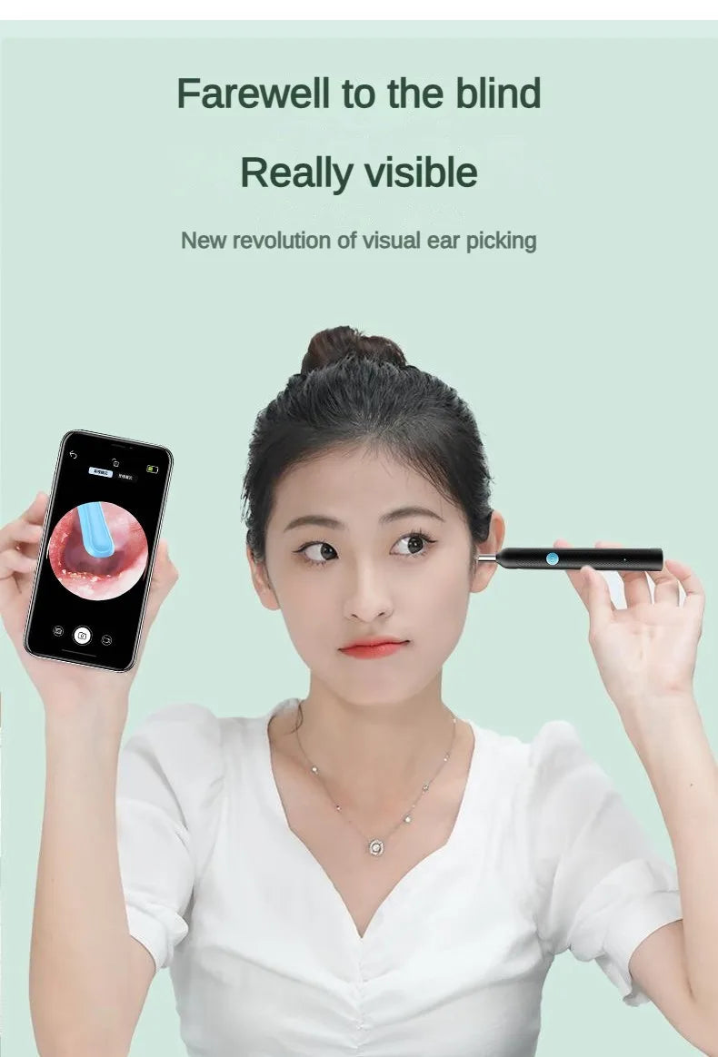 無線可視矽膠耳勺內視鏡耳匙攝影機耳鏡兒童及成人安全耳朵清潔器