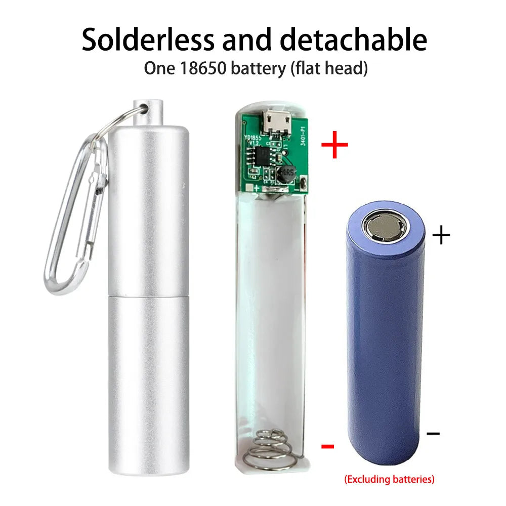 1 件便攜式電池盒 USB 5V 1A 行動電源盒 18650 套件電池外接 DIY 充電盒套件通用手機
