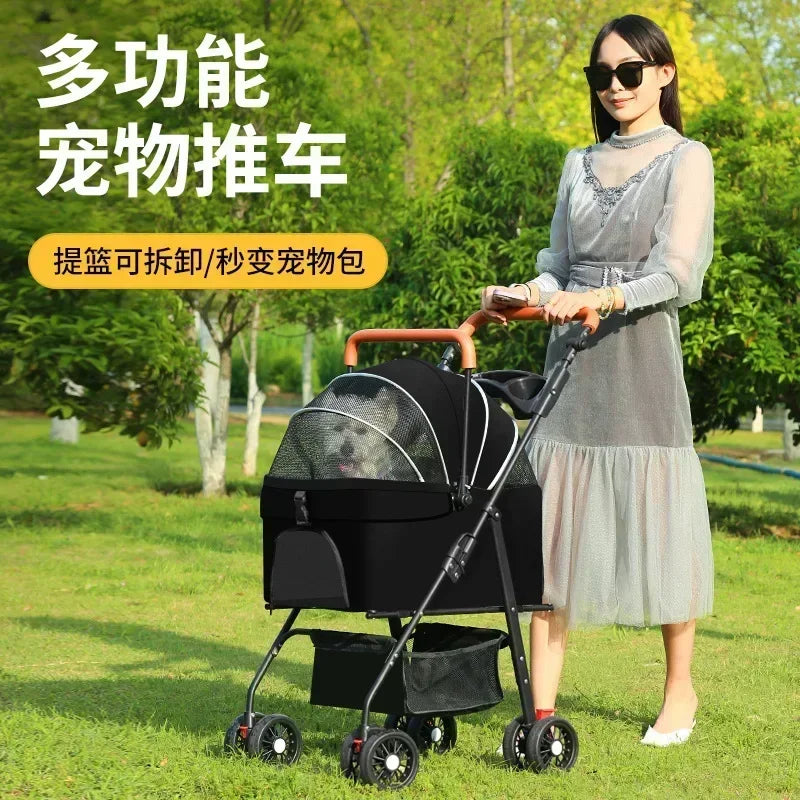 寵物推車狗貓大型犬小型犬外出寵物推車戶外旅行輕便可折疊