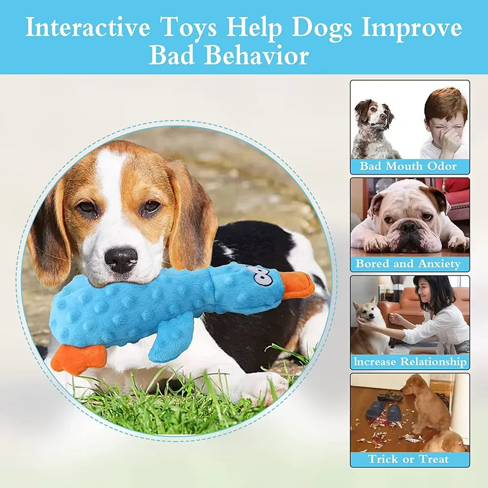 Dog Plush Sound Toys Yellow Duck Puppy Squeaky Interactive Stuffed Toy Bite Chewing Rattle Pet Supplies For Indestructible Dogs