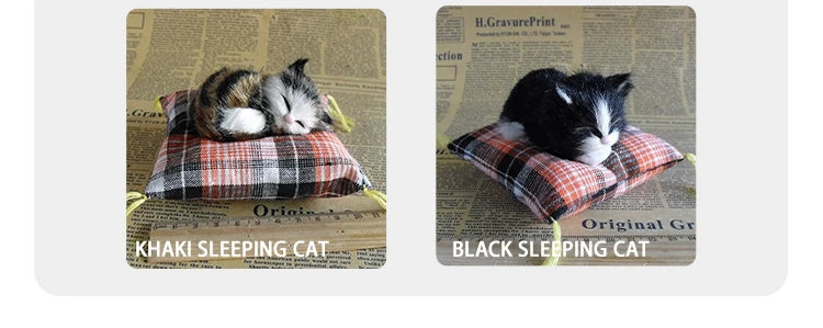 仿真貓玩具擺飾仿真動物花貓佈藝靠墊貓咪午睡貓咪桌上公仔擺飾