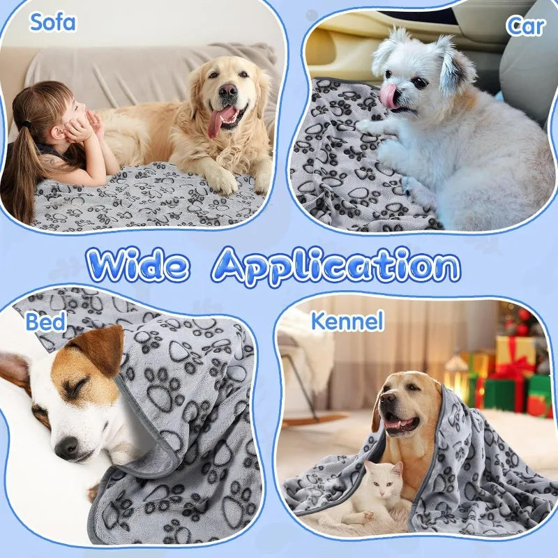 Flannel Pet Sleeping Blanket – Soft, Warm & Breathable Dog & Cat Cover