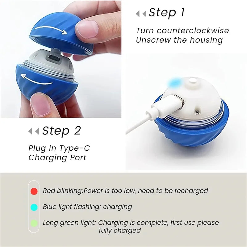 Smart Dog Toy Ball – USB Auto Moving Pet Ball for Dogs & Cats