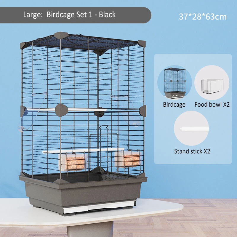 大型鳥籠立式觀賞鳥籠易於清潔大空間房屋繁殖鳥類飛行籠家用籠子鸚鵡窩