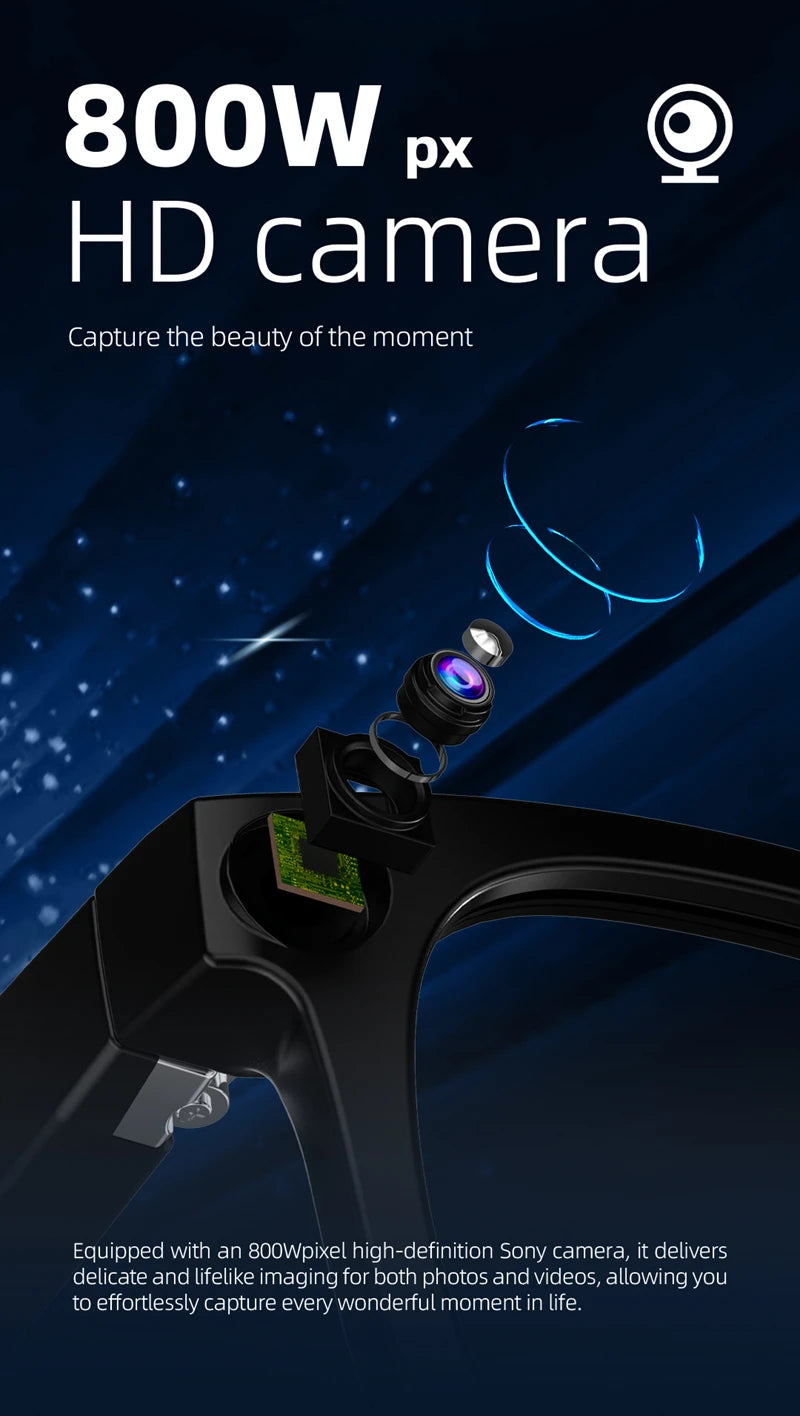 小米G300智慧AI眼鏡800W像素AI拍攝相機高清拍照視訊語音通話翻譯防水藍牙眼鏡