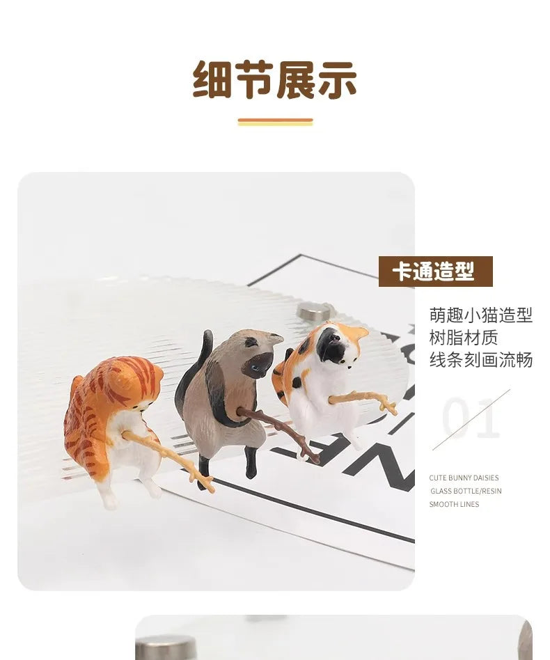 釣魚貓汽車內裝裝飾可愛樹脂帶管眼鏡汽車後視鏡掛件出風口車載飾品