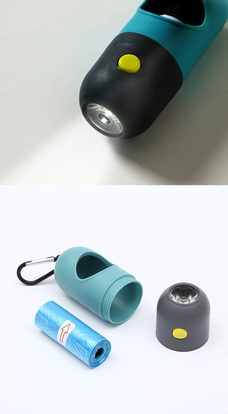 LED燈狗屎袋分配器可降解垃圾袋戶外便攜式寵物垃圾袋狗貓清潔用品配件