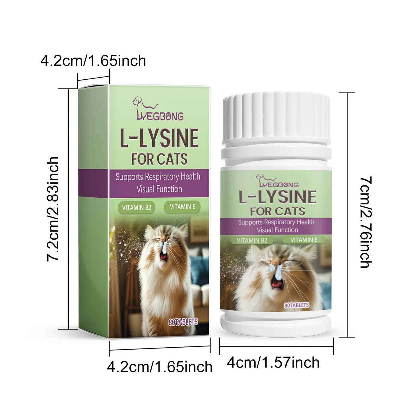 L-Lysine Cat Health Tablets- Immune Support for Feline Herpes & Respiratory Care, Calcium Absorption Aid