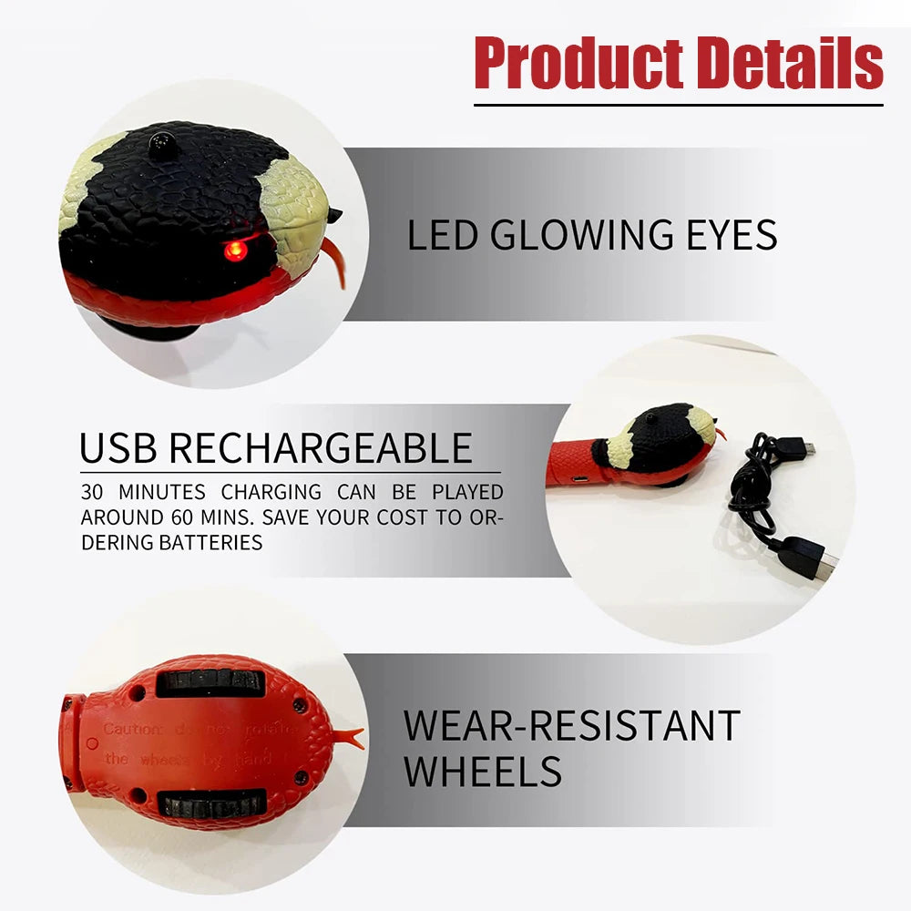 遙控蛇寵物互動玩具 16 吋玩具蛇蛋形紅外線控制器惡作劇玩具 適合兒童成人的理想禮物