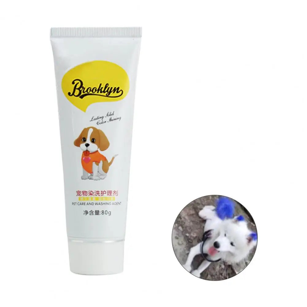 80g ペット 犬 猫 ヘアカラー DIY 染料 半永久的 染料クリーム 色褪せない カラフルな犬の毛を明るく染める染料顔料