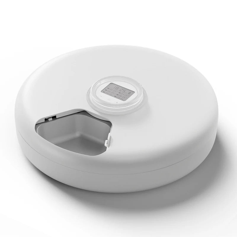 ROJECO 無線自動寵物餵食器貓糧分配器 6 餐乾濕糧貓糧分配器智慧 LED 觸控貓咪餵食器