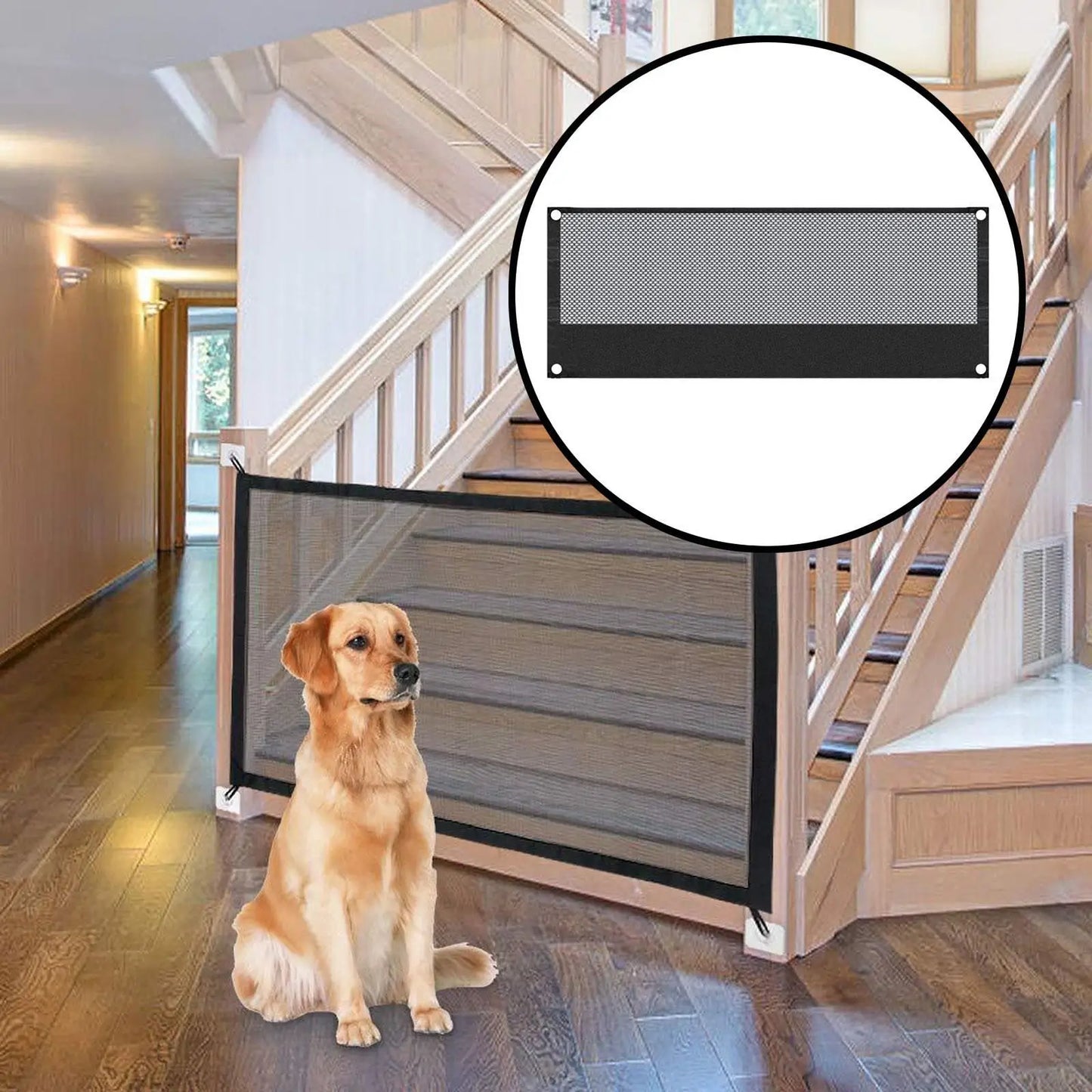 Pet Fence Stair Gate Mesh Portable Folding for Small Cats Kitten Hamster