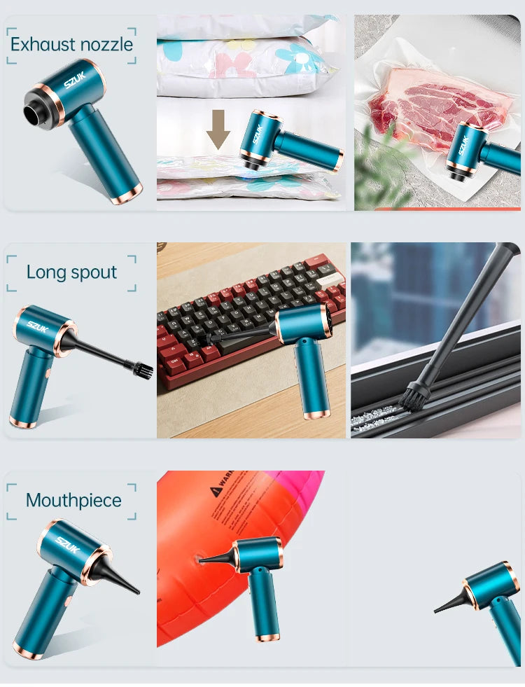 SZUK 車用吸塵器強吸力無線便攜式清潔機手持式迷你吸塵器適用於汽車家用和鍵盤