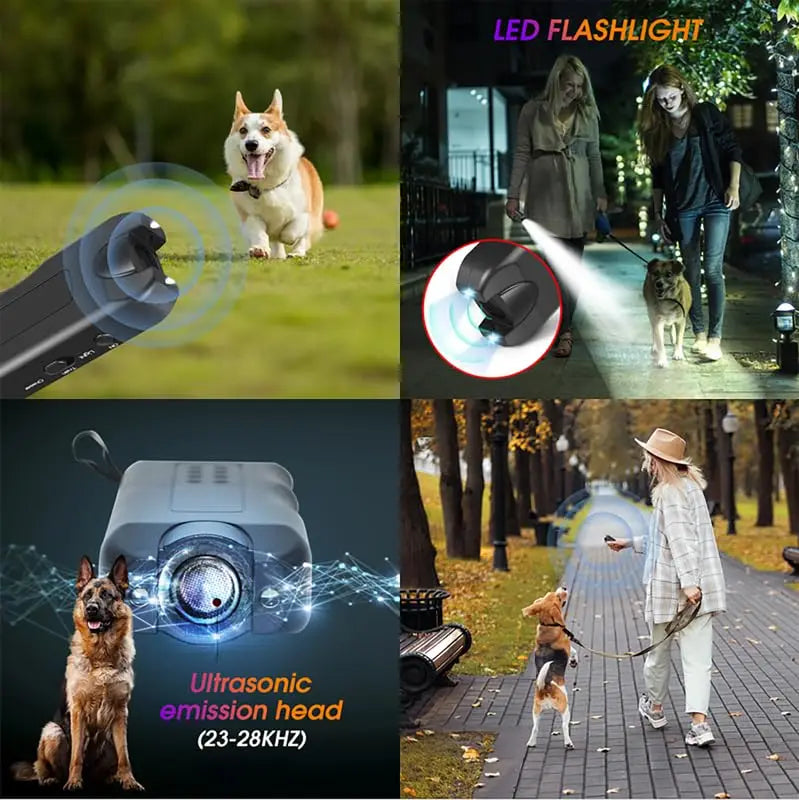 超音波驅狗器便攜式防吠器手持式三合一訓狗器驅趕動物寵物訓狗器