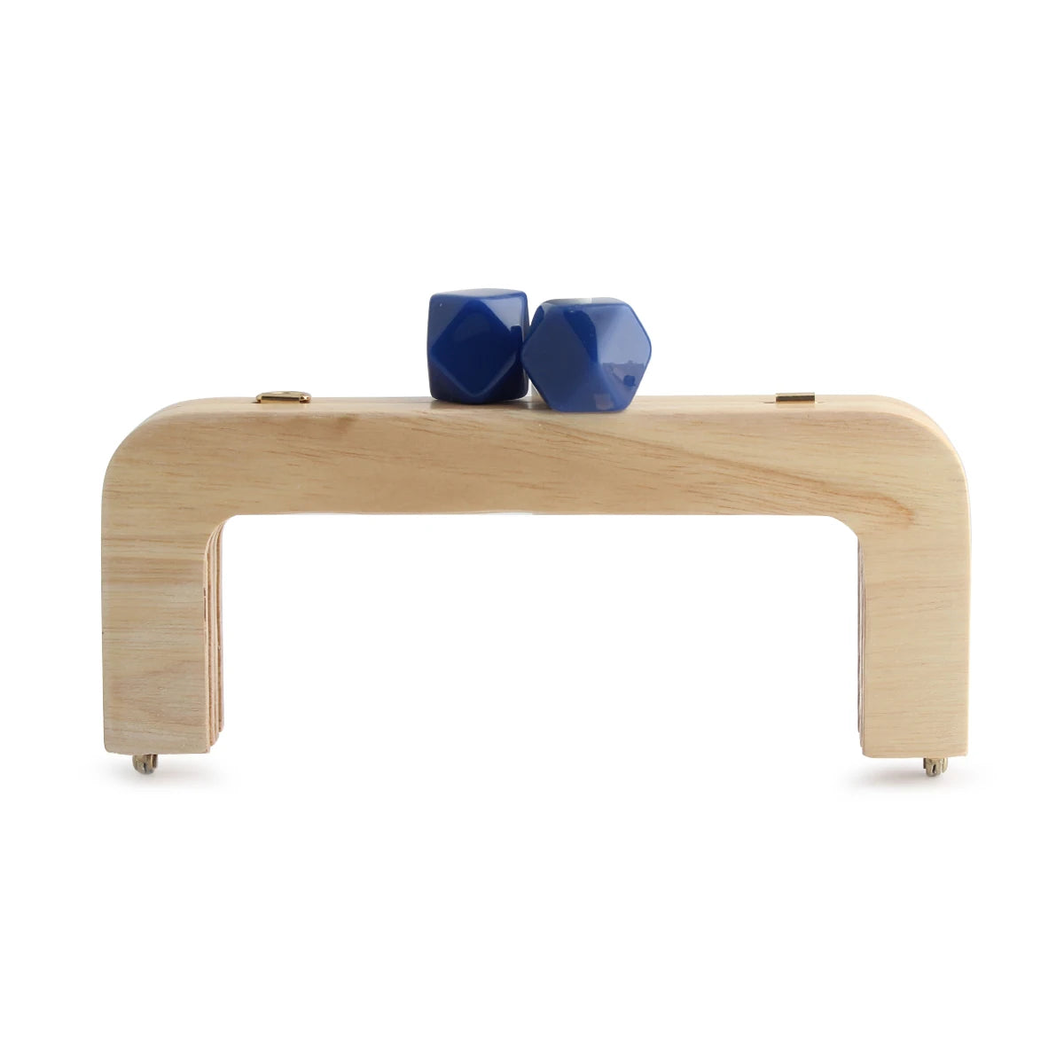 1PC 馬卡龍糖果色皮夾實木手柄框架復古包斜背包弧形實木樹脂頭金色DIY手柄