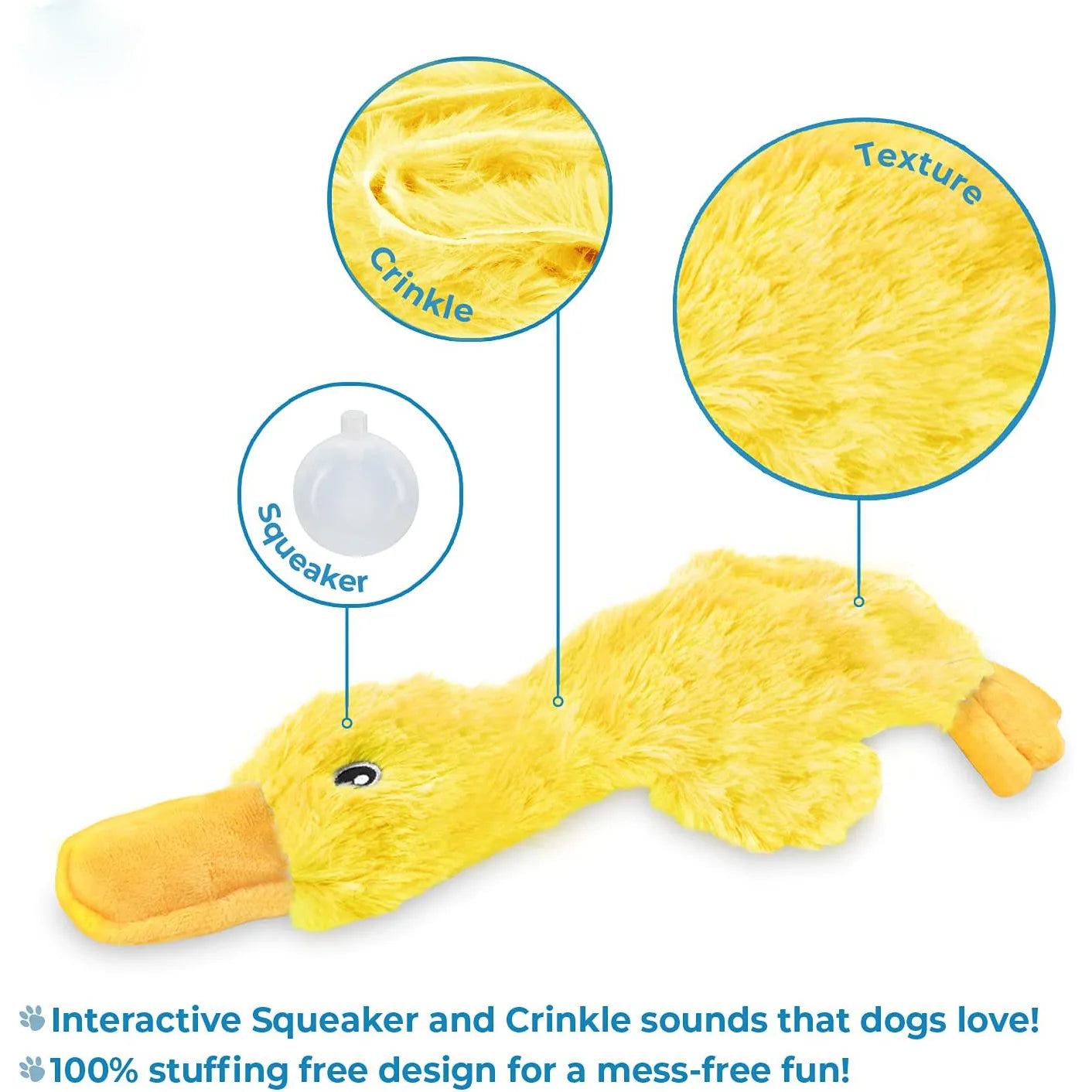 Dog Plush Sound Toys Yellow Duck Puppy Squeaky Interactive Stuffed Toy Bite Chewing Rattle Pet Supplies For Indestructible Dogs