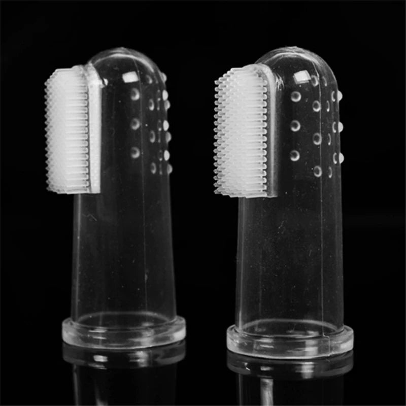 超柔軟寵物手指牙刷泰迪狗刷去除口臭牙垢牙齒工具狗貓清潔寵物用品