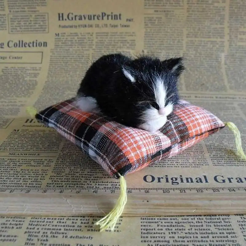 仿真貓玩具擺飾仿真動物花貓佈藝靠墊貓咪午睡貓咪桌上公仔擺飾