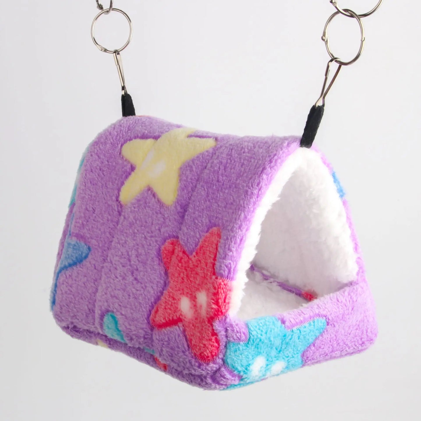 心型毛絨寵物倉鼠窩鳥屋溫暖舒適冬季鸚鵡吊床洞穴籠小屋帳篷寵物鳥籠配件