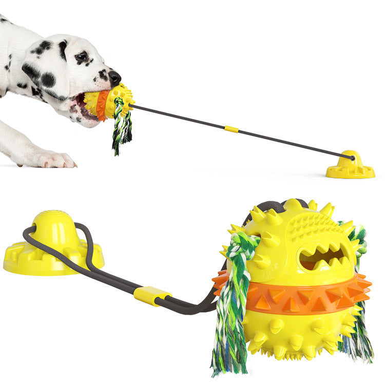 Powerful Sucker Dog Toy with Chew Ball & Training Rope