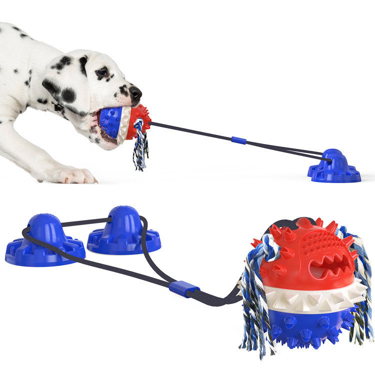 Powerful Sucker Dog Toy with Chew Ball & Training Rope