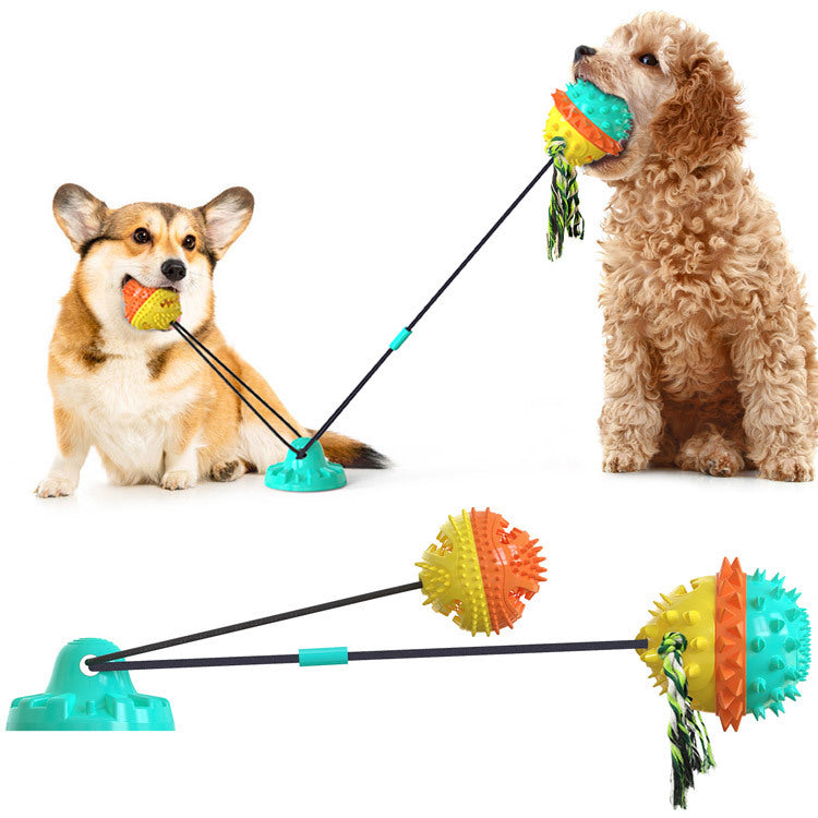 Powerful Sucker Dog Toy with Chew Ball & Training Rope