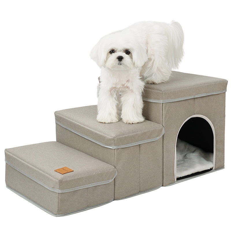 Foldable Dog Stairs With Storage for Small to Medium Dogs