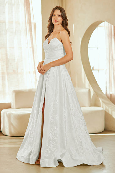 Elegant Lace Embellished Long Bridal Wedding Gown Detailed Design AC8061