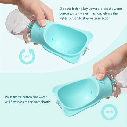 2 In 1 Dog Water Bottle, Leak Proof Portable Pet Water Bottle With Food Container