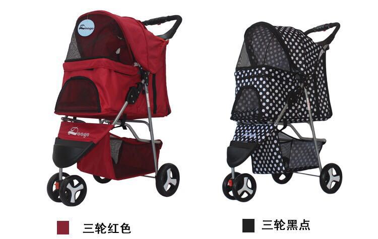 Lightweight Folding Pet Trolley Cat, Dog and Cart Three-wheeled Pet Cart Go Out Cart Supplies Dog Stroller