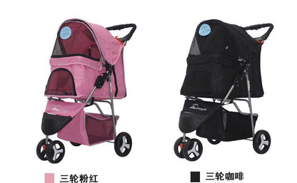 Lightweight Folding Pet Trolley Cat, Dog and Cart Three-wheeled Pet Cart Go Out Cart Supplies Dog Stroller