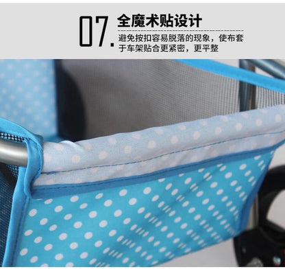 Lightweight Folding Pet Trolley Cat, Dog and Cart Three-wheeled Pet Cart Go Out Cart Supplies Dog Stroller