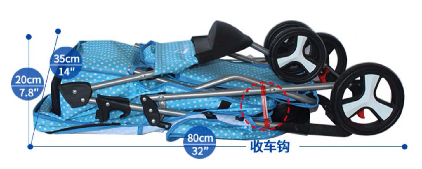 Lightweight Folding Pet Trolley Cat, Dog and Cart Three-wheeled Pet Cart Go Out Cart Supplies Dog Stroller