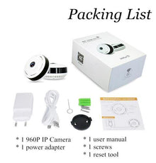 Cobell 960P Wifi IP 攝影機 居家安全無線 360 度全景閉路電視攝影機 夜視魚眼鏡頭 VR 攝影機