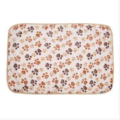 Soft Coral Fleece Pet Blanket for Cats and Dogs – Paw Print