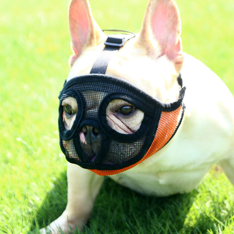 Hoopet 寵物小型犬法國鬥牛犬口套狗鼠籃透氣口套適用於狗狗牽引繩胸背帶用品